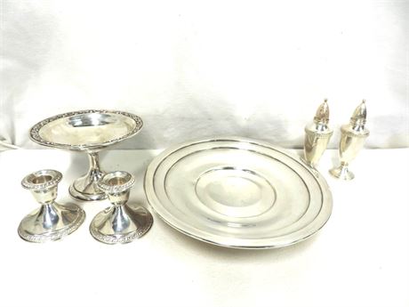 FISHER / GORHAM / CROWN Weighted Sterling Silver Lot