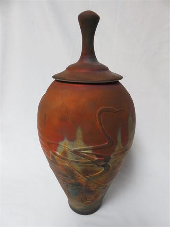 K. GONZALEZ Raku Pottery Vase