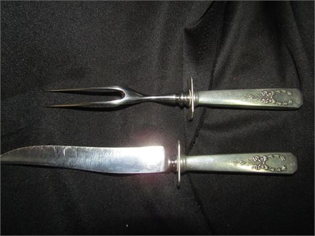 Sterling Handle Fork and Knife Set, 1909