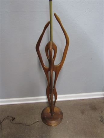 Mid Century Figurine Wood lamp