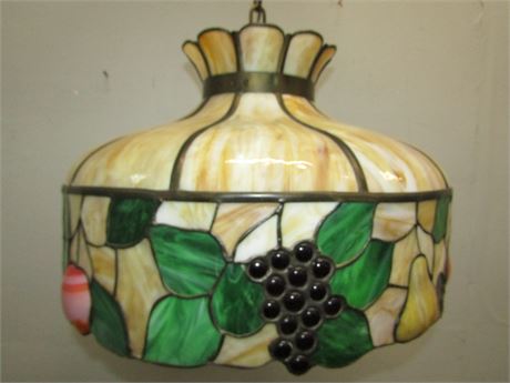 Tiffany Style Stained Glass Hanging Light with Fruit Design