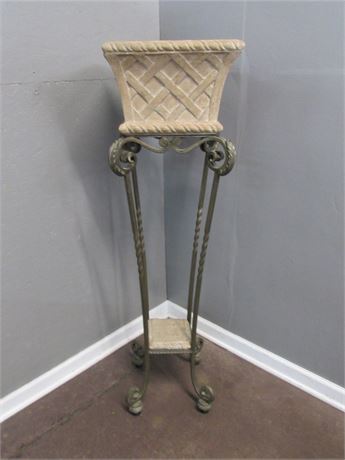 Tall Planter - Wrought Iron and Resin
