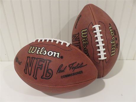 2 Official 1990s Wilson NFL Authentic Game Footballs