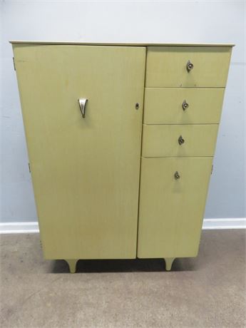 British Mid-Century Modern Limed Oak Wardrobe Cabinet