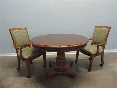 Round Pedestal Dining Table / Two Chairs