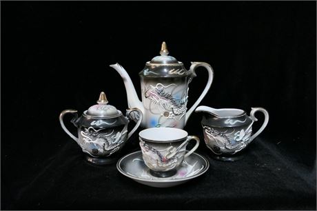 Vintage Moriage Dragonware Tea Set Japan.