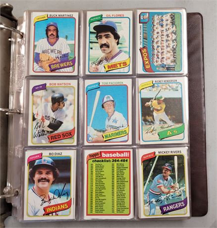 Rickey Henderson Rookie Card and 1980 Topps Baseball Complete Set