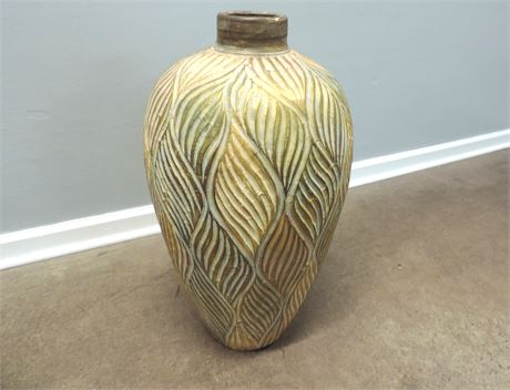 Ceramic Vase / Gold Tone