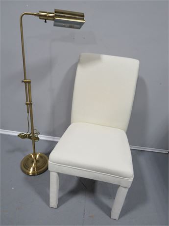 Brass Reading Lamp & Chair