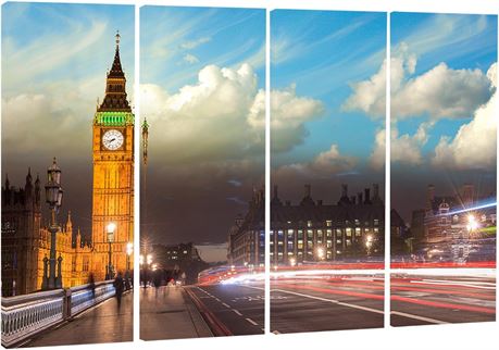 Designart Big Ben from Westminster Bridge Cityscape Photo Metal Wall Art