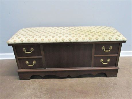 Vintage Lane Cedar Chest with Upholstered Bench Top