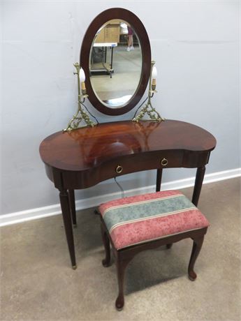Spinnet Vanity Desk with Mirror