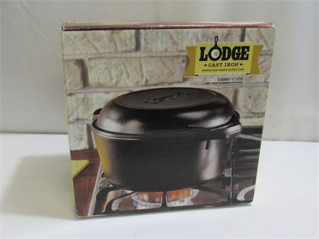 NIB - Lodge 5qt. Double Dutch Oven - Cast Iron