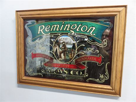Remington Arms Co. Glass Sign