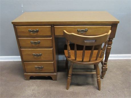 5-Drawer Laminate Top Desk with Chair