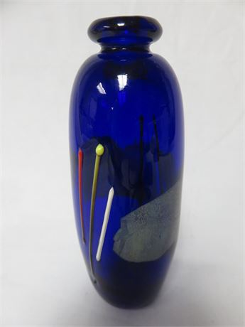 ZELENICA Art Glass Signed Vase
