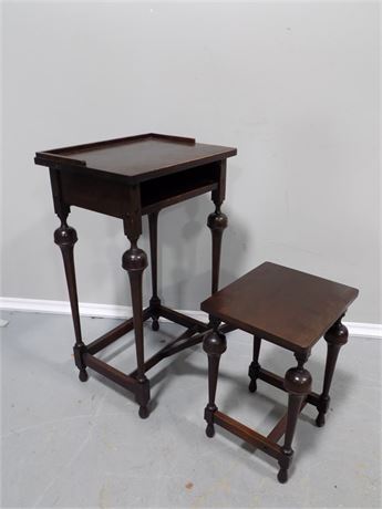 Antique Dark Mahogany Writing Desk & Chair