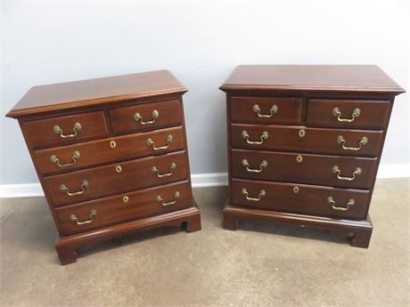 LINK-TAYLOR Heirloom Solid Mahogany Chest Nightstands
