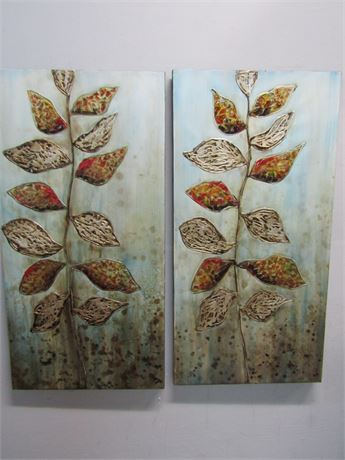 Pair of Leaf Wall Art Pieces
