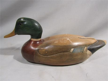 Vintage Wood Duck Decoy, Tom Taber Signed