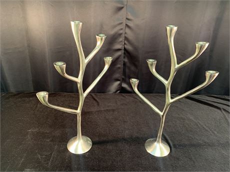 Pair of Silver Tree Candlestick
