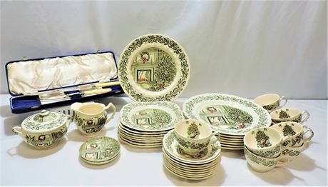 Discontinued Vintage Johnson Brothers Merry Christmas Dinnerware Collection