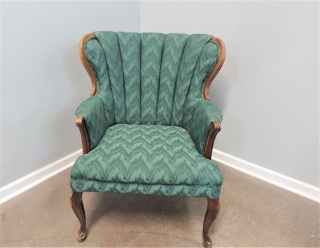 Vintage Scalloped Style Upholstered Chair