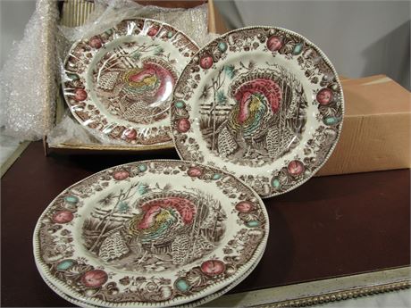 Johnson Brothers "His Majesty" 17 Piece Stoneware Dinnerware Plates,