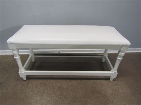 White Wooden Side Seat