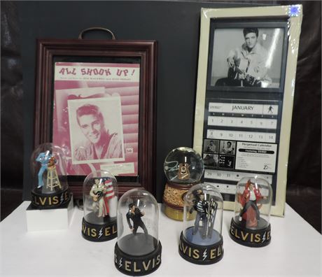 Elvis Presley Dome Covered Music Boxes Collectible Lot