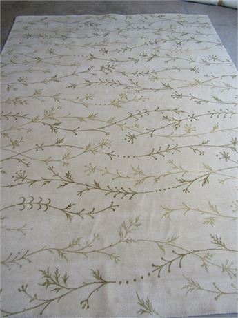 New Demarest Style Area Rug with Green Vine Design