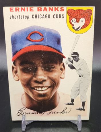 Ernie Banks Rookie Card Chicago Cubs 1954 Topps #94 READ