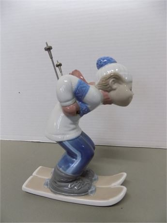 Lladro "Puppet Skier" Porcelain
