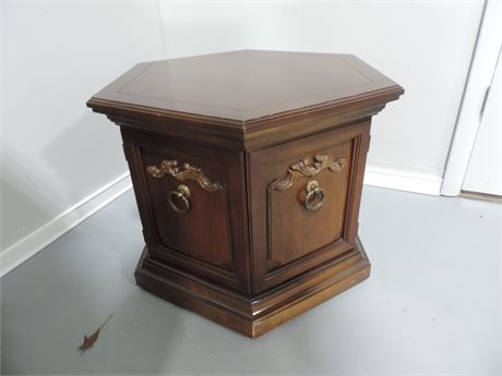 Solid Wood Hexagon Shape End Table