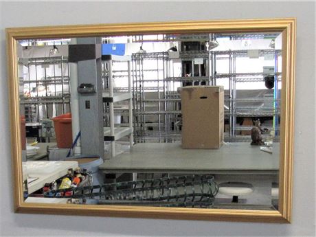 Gold Framed Beveled Glass Wall Mount Mirror