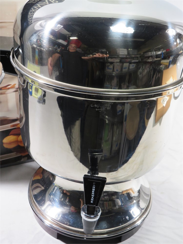 Transitional Design Online Auctions - FARBERWARE Millennium Stainless Steel  12-36 Cup Coffee Urn