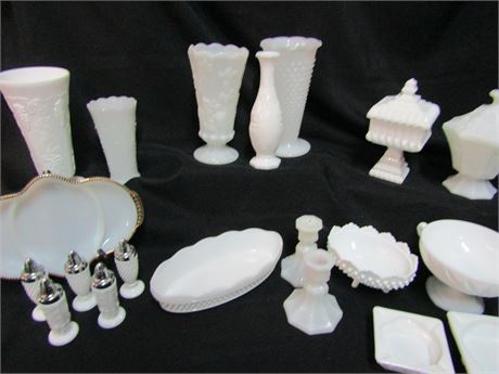 White Hobnail and Depression Glass Collection