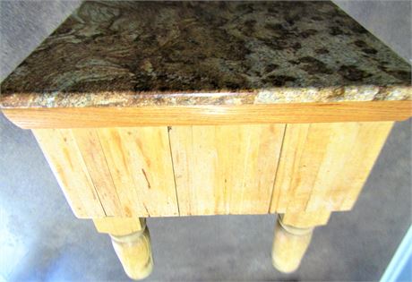 Granite Top Table with Wood Legs and Base, Unique !!!!