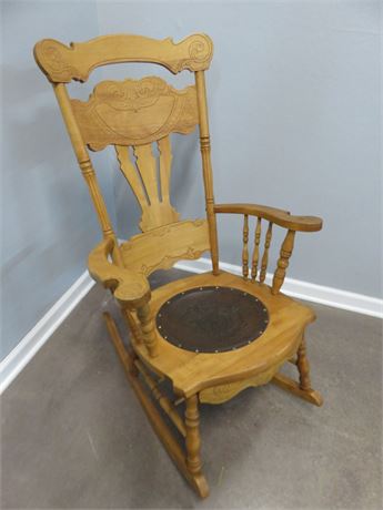 Leather Seat Rocking Chair