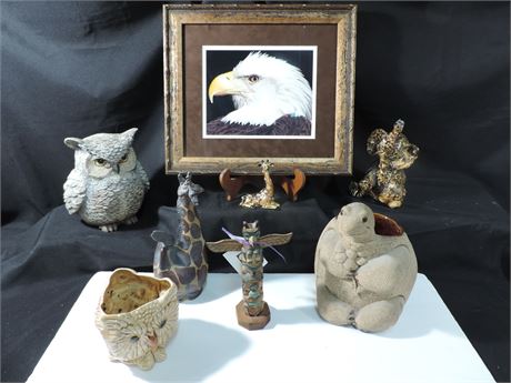 Royal Haeger Turtle / Eagle Print / Signed Ceramic Animals