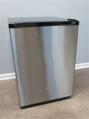 GE Spacemaker Stainless Steel and Black Refrigerator Freezer