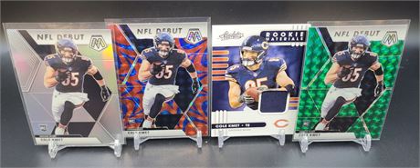Cole Kmet Chicago Bears 4 Rookie Card Lot with Rookie Patch