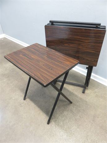 Wooden Folding TV Table Set
