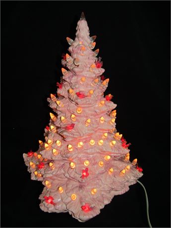 Vintage Pink Ceramic Holiday Tree