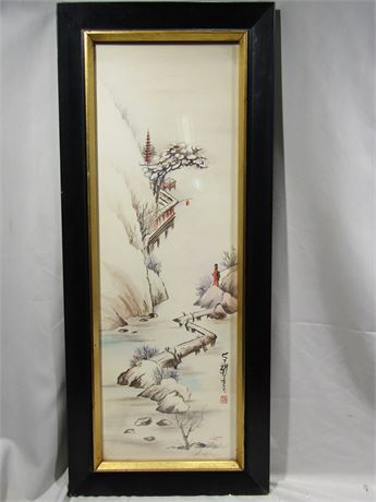 Original Signed and Framed Chinese Scroll Painting