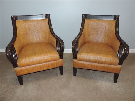 Pair of Empire Style Rattan Chairs