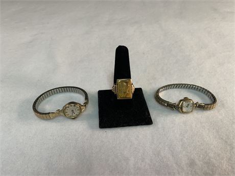 INTAGLIO 10kt YELLOW Gold  RING & WATCHES