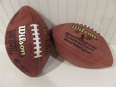 2 Official 1990s Wilson NFL Authentic "Kickers" Game Footballs