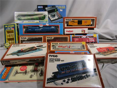Vintage AHM HO Scale Tyco Train Cars and Accessories,  Model Train Controller