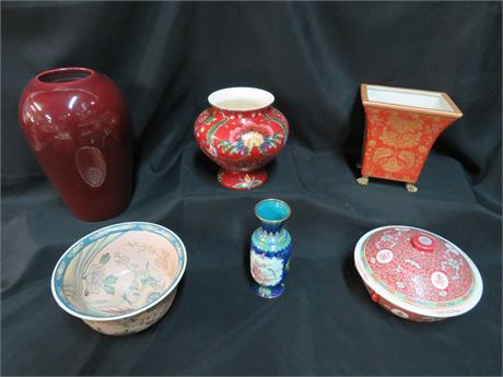 Decorative Asian Style Vase/Bowl Lot